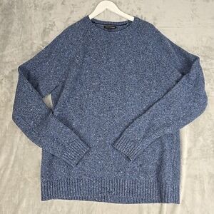 Banana Republic Men's Merino Wool Cashmere Crewneck Sweater XL Tall Blue Speckle